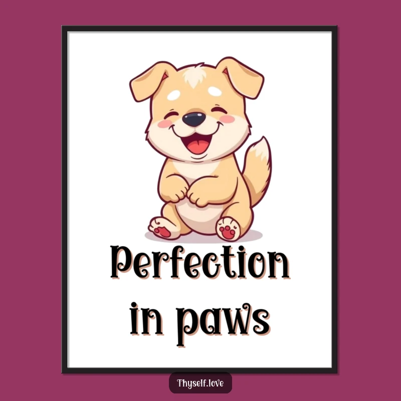 Funny Content Dog Poster: Charming & Humorous Canine Wall Art Gift