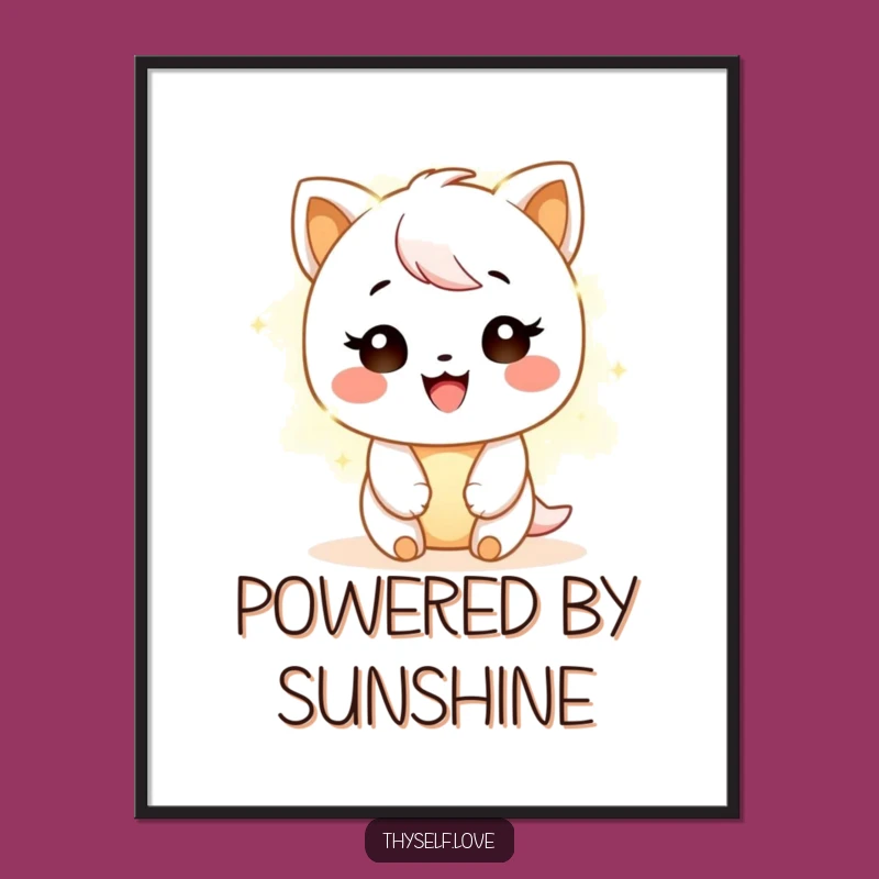Funny Art Poster: Happy Character's Gentle Glow