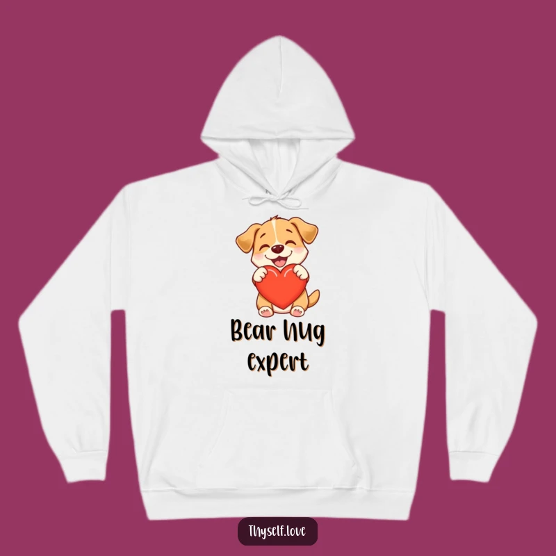 Cozy Funny Dog Love Hoodie - Heart Hugging Pup Funny Gift