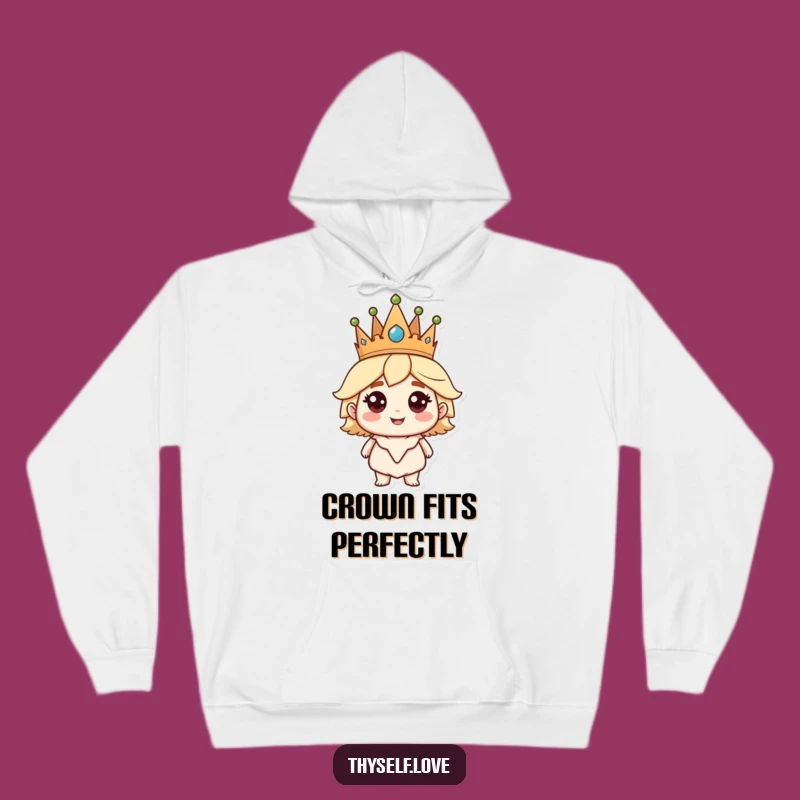 Cozy Funny Hoodie: Royal Character, Confident Smile
