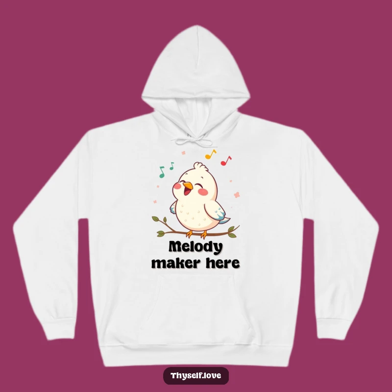 Funny Contented Bird Hoodie: Joyful Song Sweatshirt, Cozy & Humorous Gift