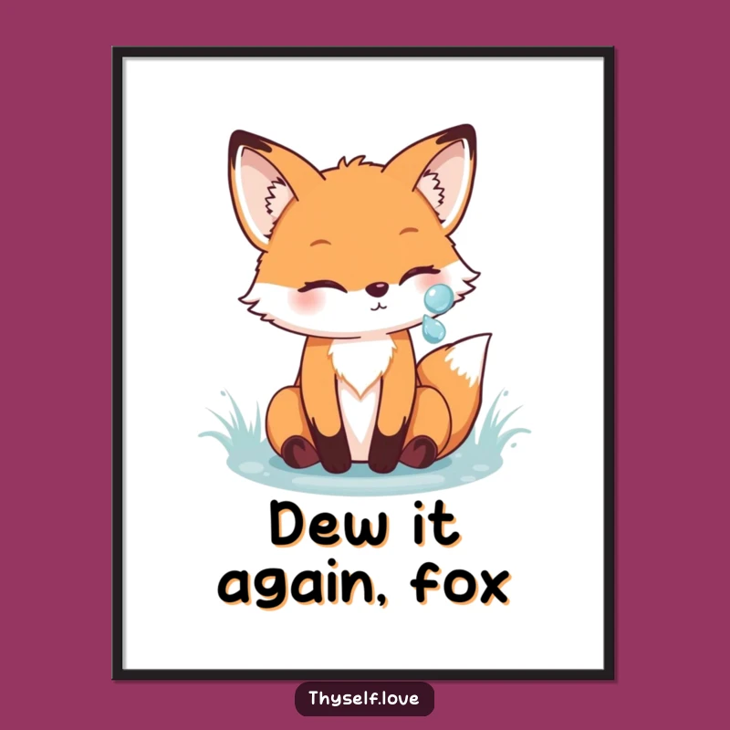 Free Printable Fox Dewdrop Art: Charming Downloadable Gift for Any Wall!