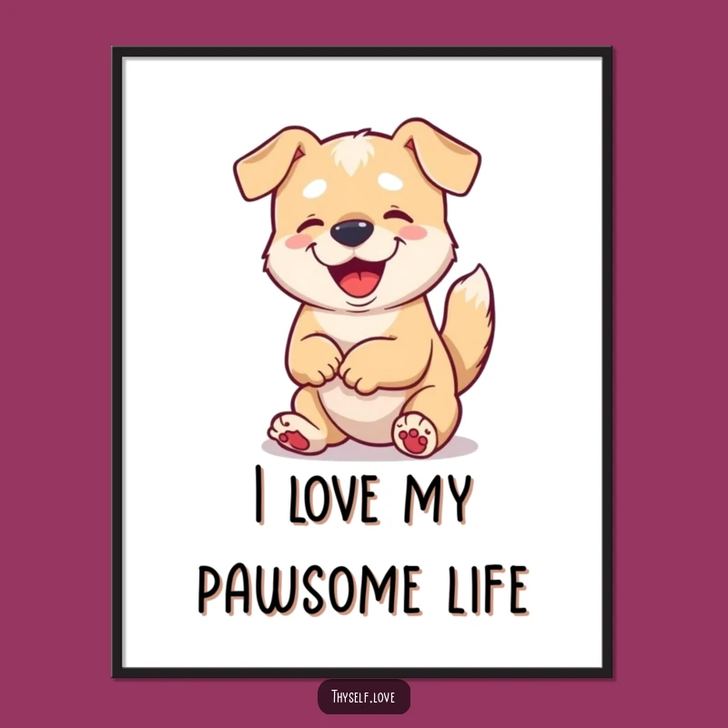 Free Printable Content Dog Wall Art - Charming Downloadable Art for Cozy Decor