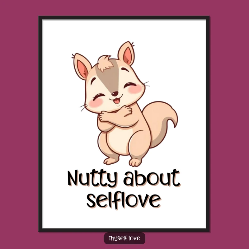 Free Printable Wall Art: Hugging Squirrel Art, Downloadable Decor