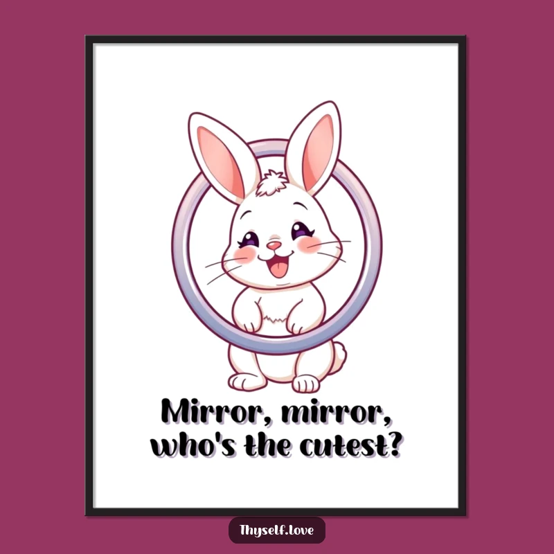 Funny Free Printable Wall Art: Bunny Beauty - Chic Downloadable Decor for a Stylish Space!
