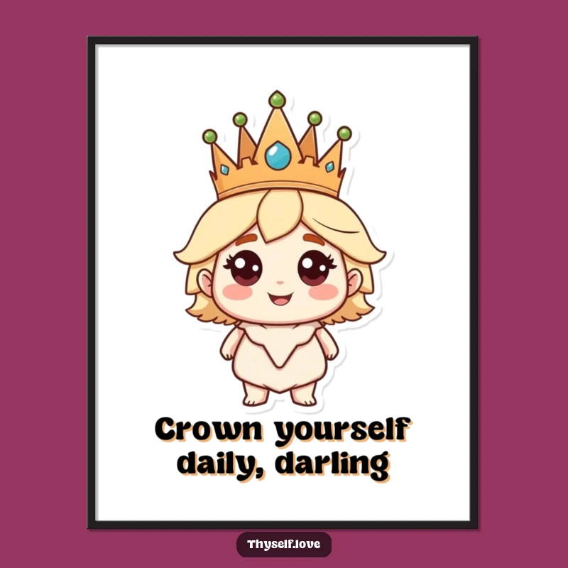 Funny Free Printable Wall Art: Crowned Confidence, Downloadable Decor!