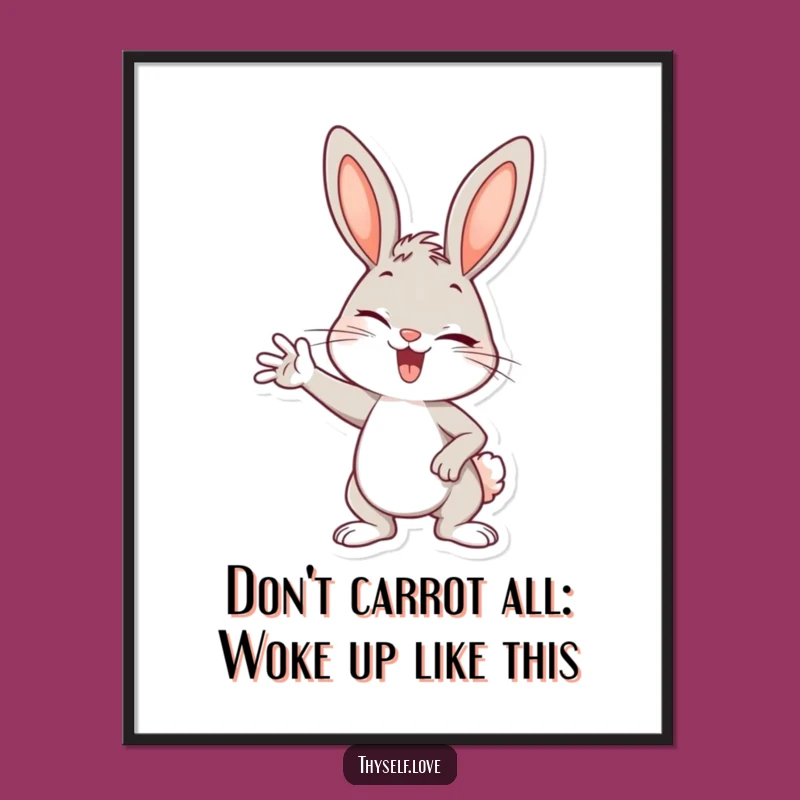 Funny Free Printable Wall Art: Winking Bunny Cool, Downloadable & Print-at-Home Decor!
