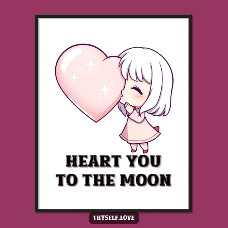 Funny Free Printable Wall Art: Kissing Heart, Downloadable Love Decor!