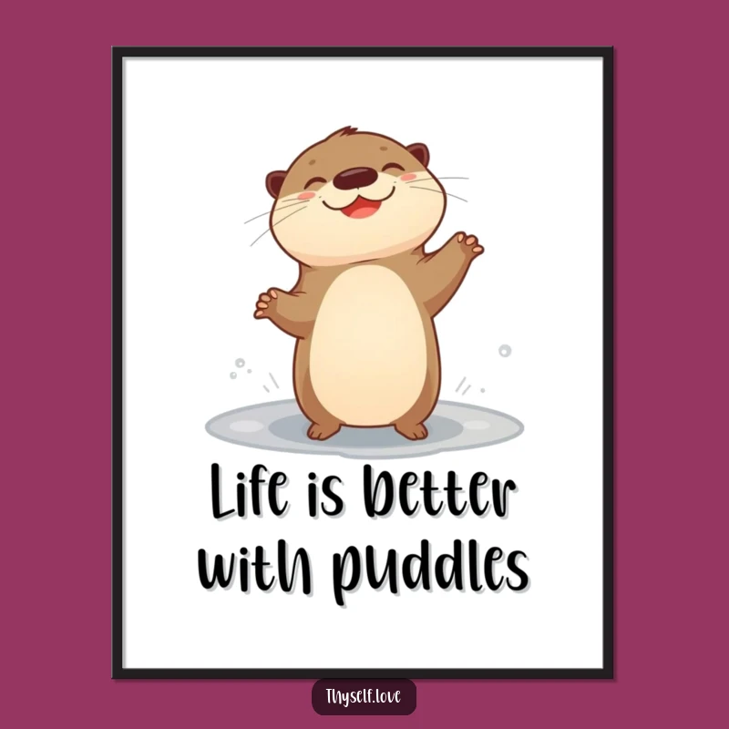 Add a splash of joy to your walls with this free printable art. Print at home and let this otter's happiness brighten your room.