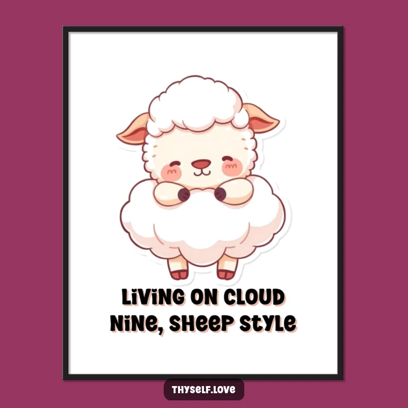 Free Printable Sheep Wall Art: Peaceful Cloud Downloadable Decor