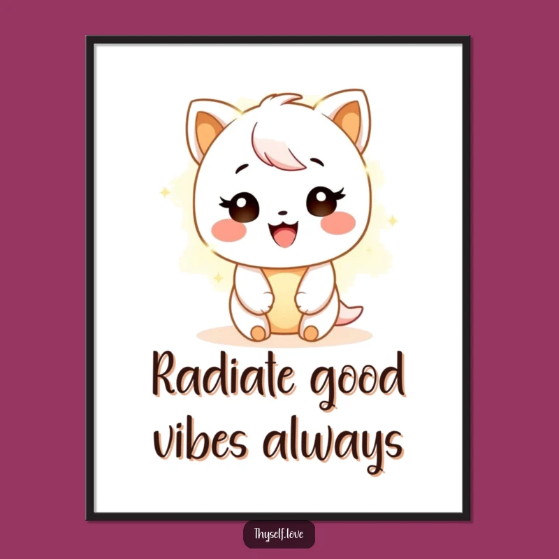 Funny Free Printable Wall Art: Glowing Happy Character Decor!