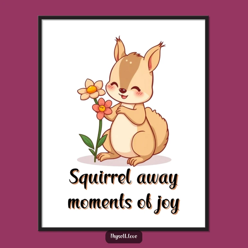 Funny Free Printable Wall Art: Squirrel's Reflection - Whimsical Downloadable Decor!