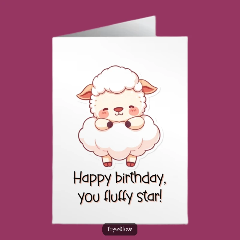 Free Printable Sheep Birthday Card: Peaceful Cloud Downloadable Gift