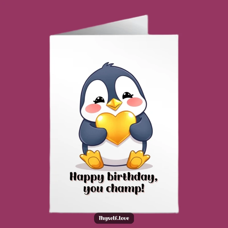 Free Printable Penguin Birthday Card: Shiny Heart Owl Downloadable Gift