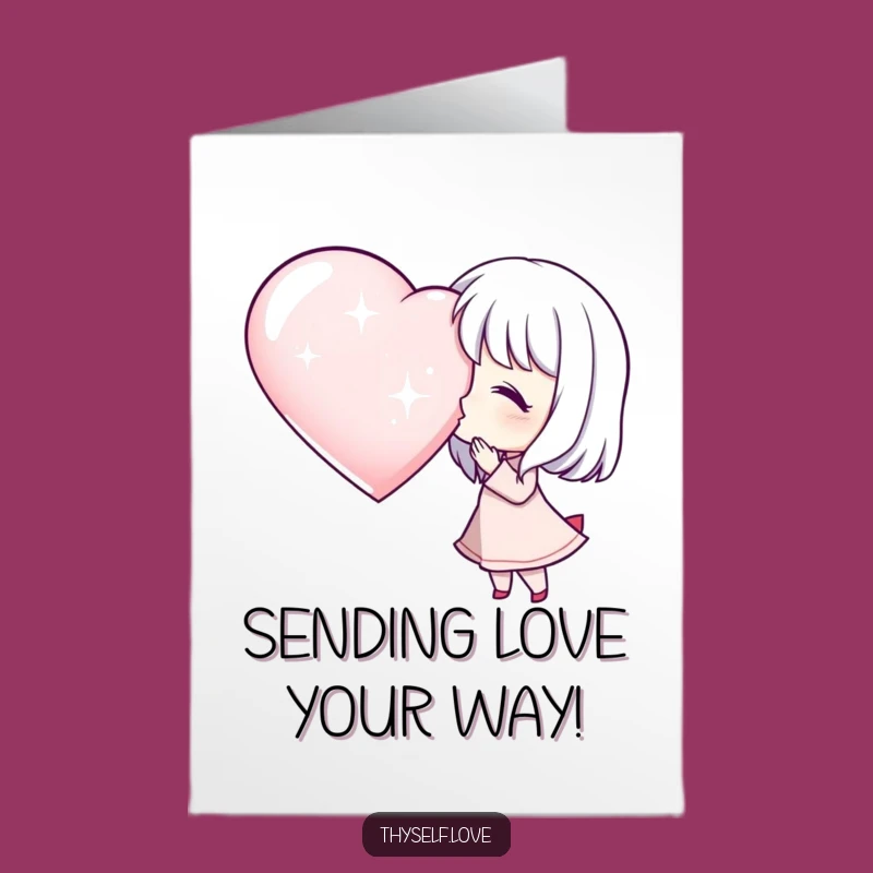 Free Printable Birthday Card: Kissing Heart, Love Filled Greeting!