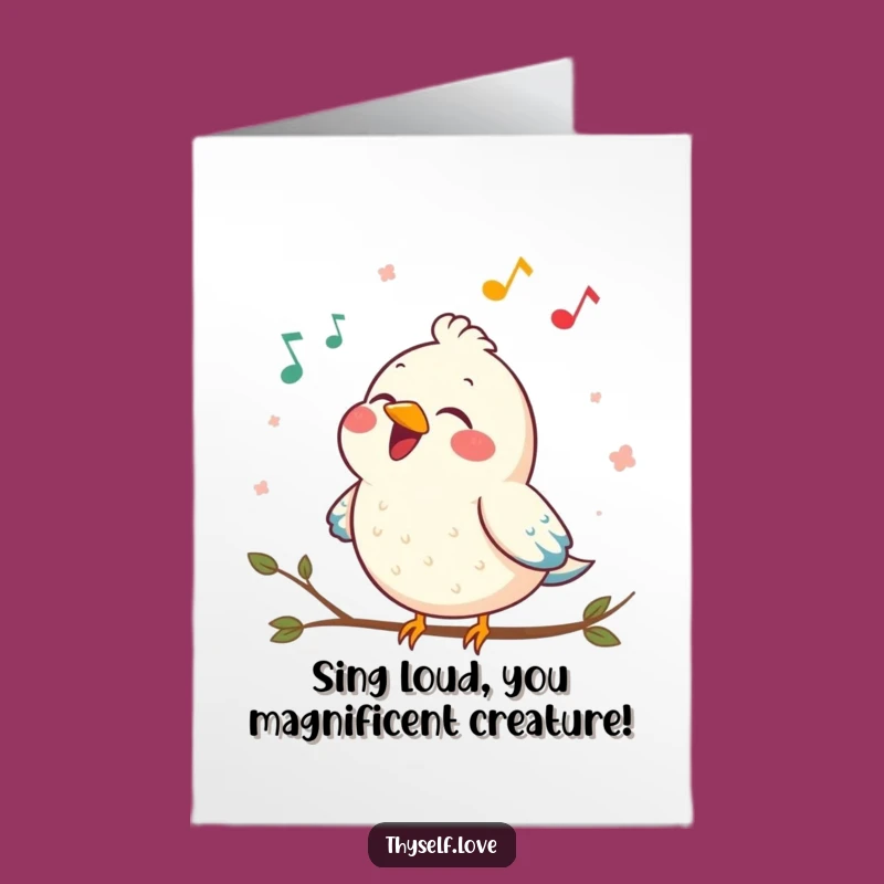 Free Printable Birthday Card: Happy Bird Song for Joy - Funny Downloadable Gift