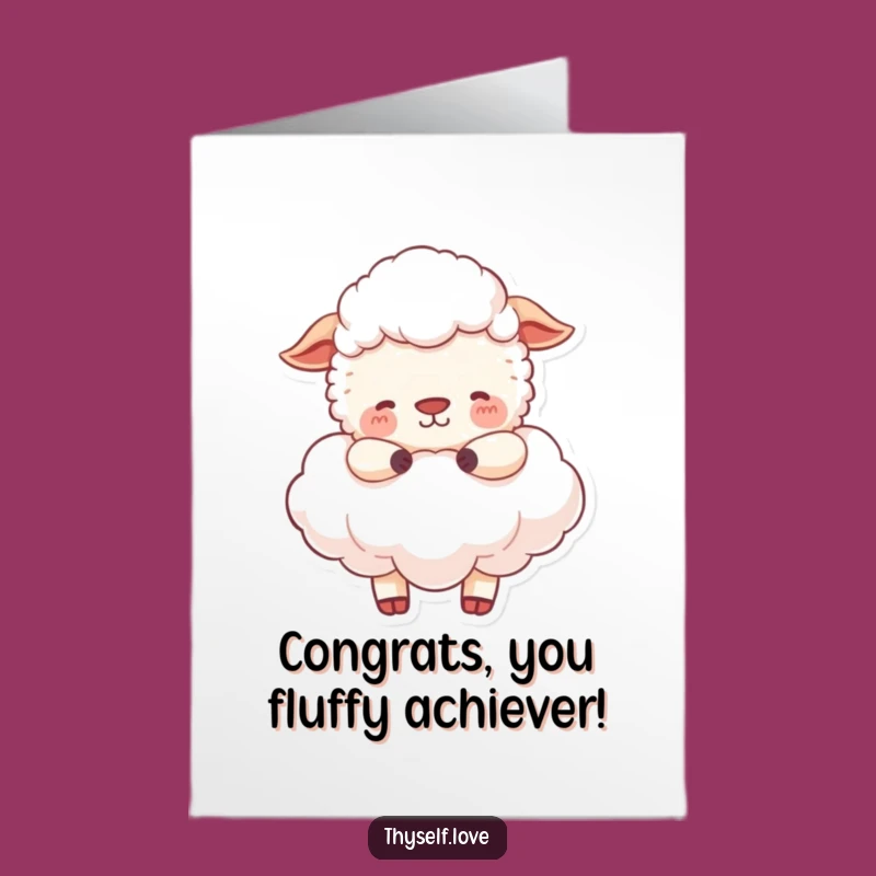 Free Printable Sheep Congratulations Card: Peaceful Cloud Downloadable Gift