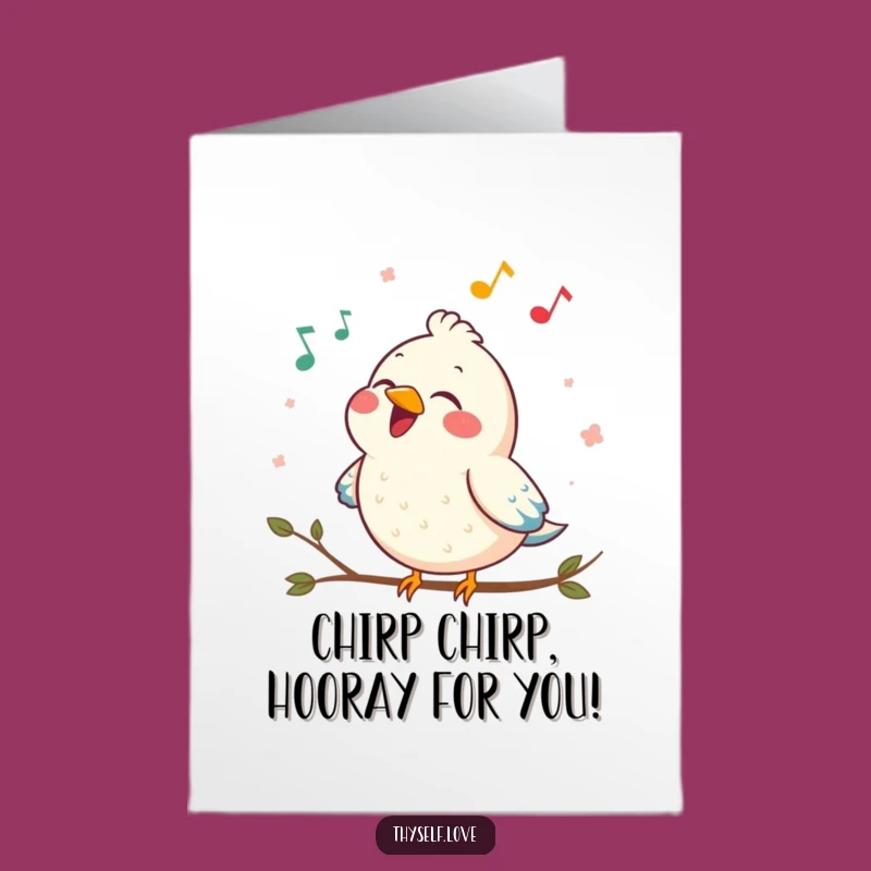 Free Printable Congrats Card: Joyful Bird Celebrates Your Win - Downloadable Gift
