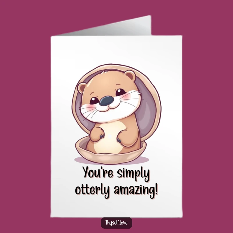 Free Printable Congrats Card: Otter's Shiny Success, Downloadable & Print-at-Home!