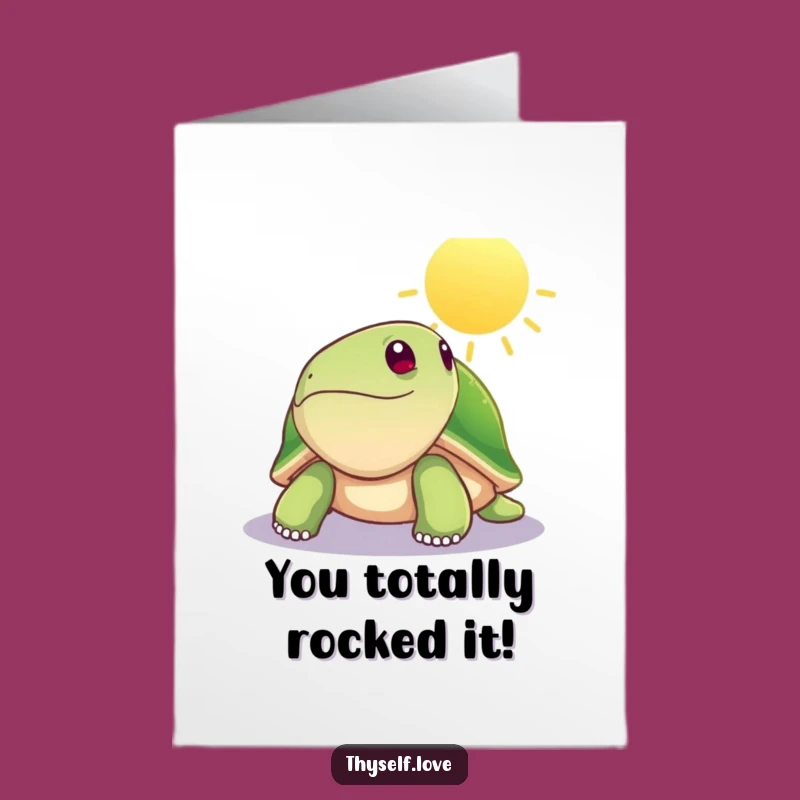 Free Printable Congrats Card: Relaxed Turtle Sunbeam Cheer, Best Downloadable Gift