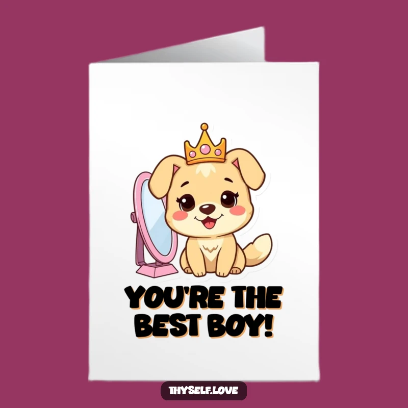 Free Printable Dog Congrats Card: Crowned King Humor Downloadable Gift