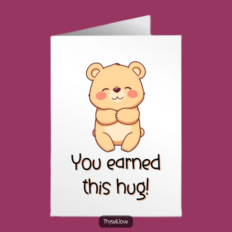 Free Printable Congrats Card: Bear Hug - Adorable Downloadable Gift for Achievements!