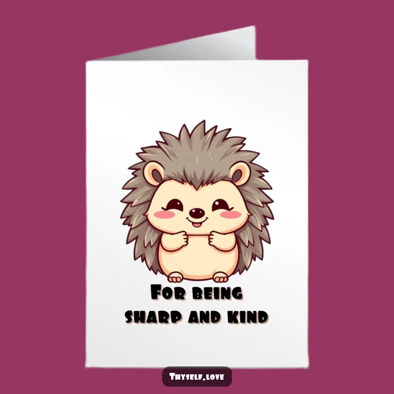 Free Printable Thank You Card: Happy Hedgehog Says Thanks - Funny Downloadable Gift