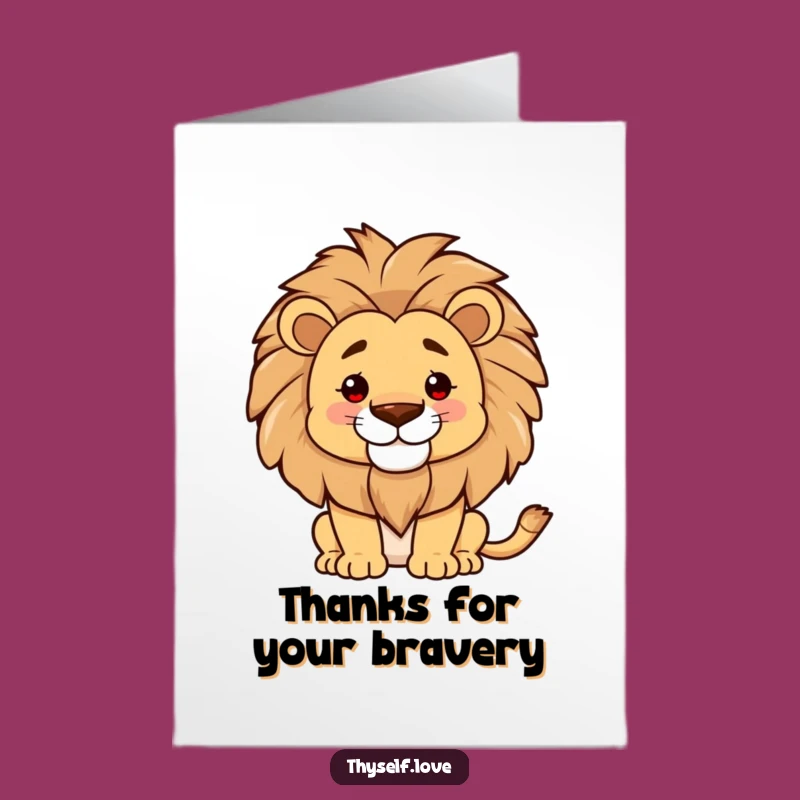 Free Printable Thank You Card: Proud Lion Mane Confidence Funny Downloadable Gift