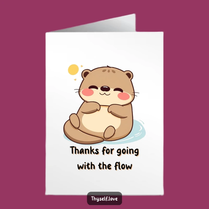 Free Printable Thank You Card: Sunny Otter Chill, Funny Downloadable Gift