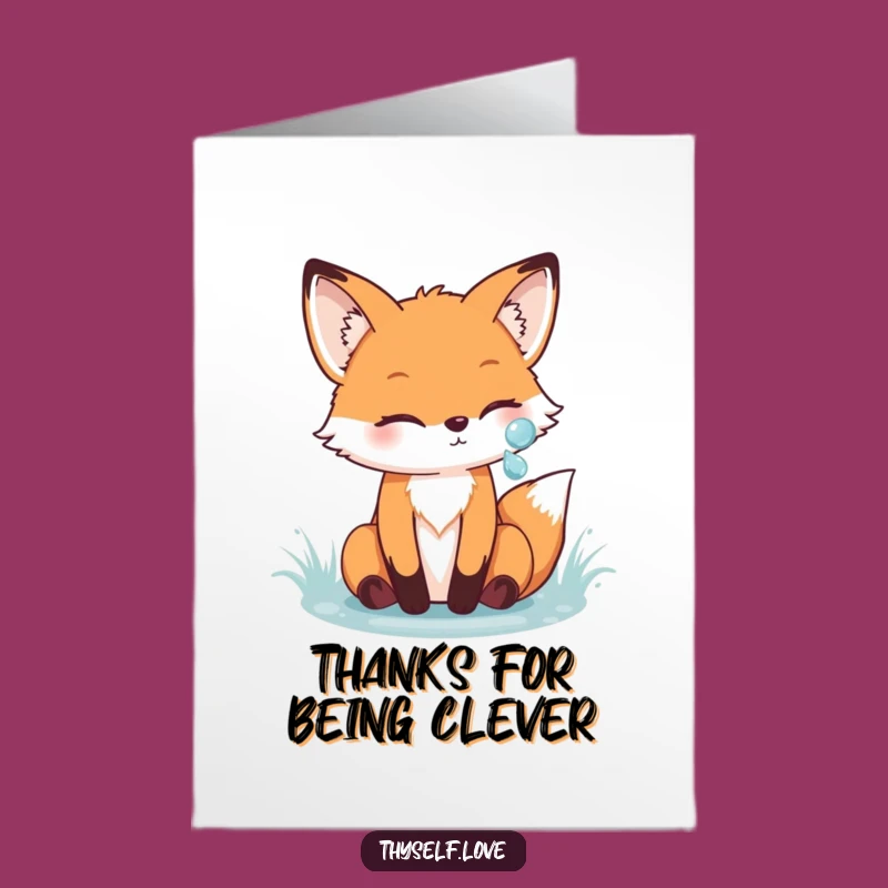 Free Printable Fox Dewdrop Thank You Card: A Sparkling Downloadable Gift!