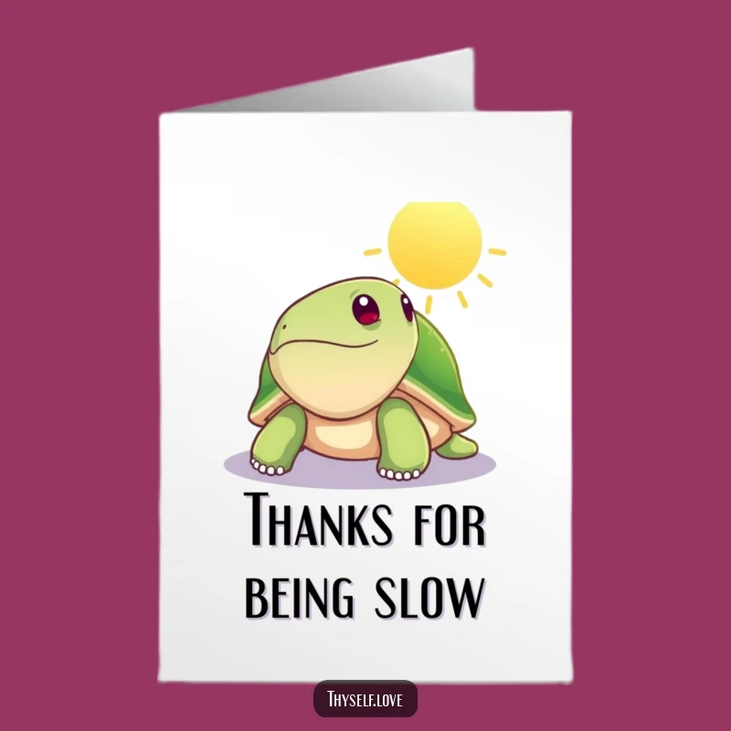 Free Printable Thank You Card: Chill Turtle Sunbeam Gratitude, Unique Downloadable Gift