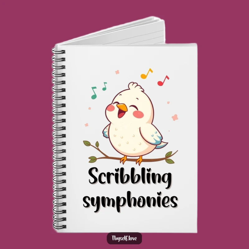 Funny Contented Bird Notebook: Joyful Song Journal, Humorous Gift for Writers