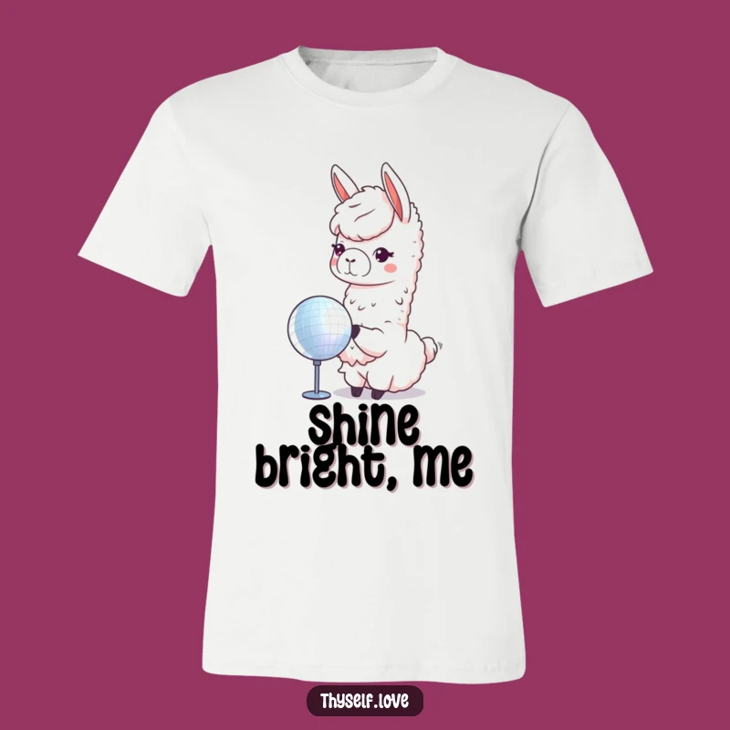 Funny Llama Disco Ball T-Shirt: Celebrate Your Inner Sparkle with this Hilarious Tee