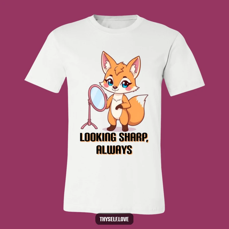 Funny Fox Vanity Mirror T-Shirt: Strike a Pose with this Hilarious Tee