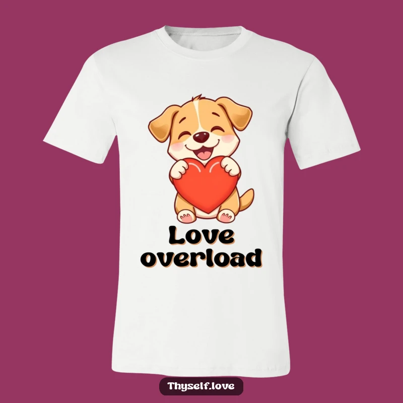 Funny Dog Hug Heart T-Shirt - Radiating Love Tee Funny Gift