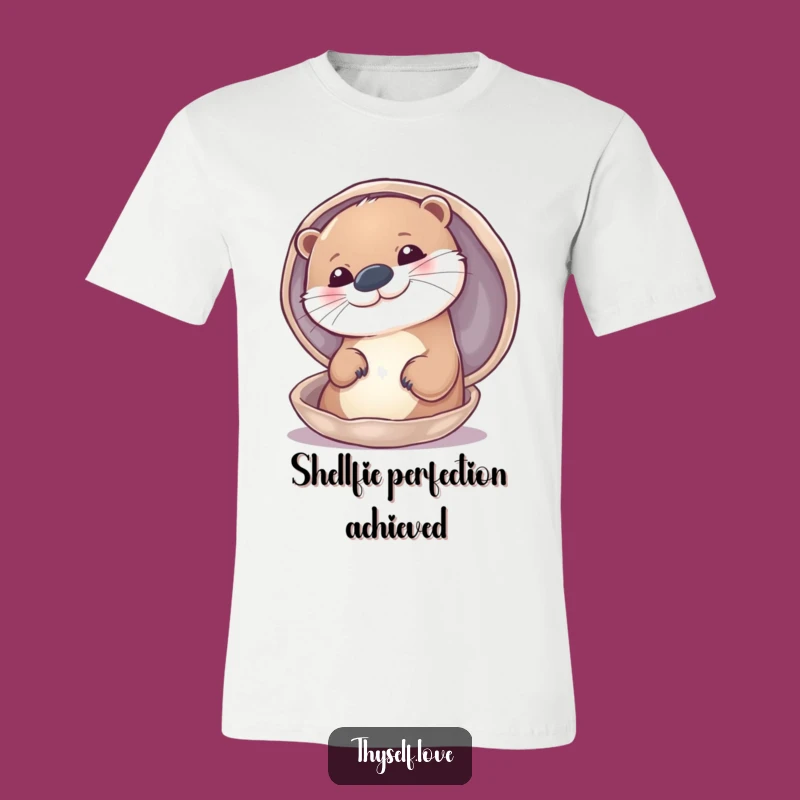 Funny Otter Reflection T-Shirt: Adorable Otter Admiring Itself - Unique Funny Gift!