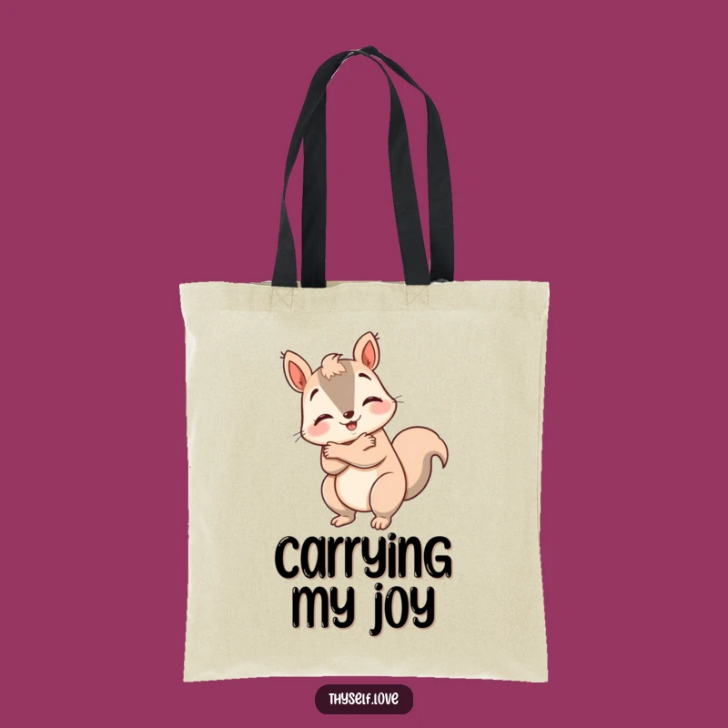 Funny Happy Squirrel Tote Bag: Carry Self-Love, Chic Humorous Gift for Kind Souls