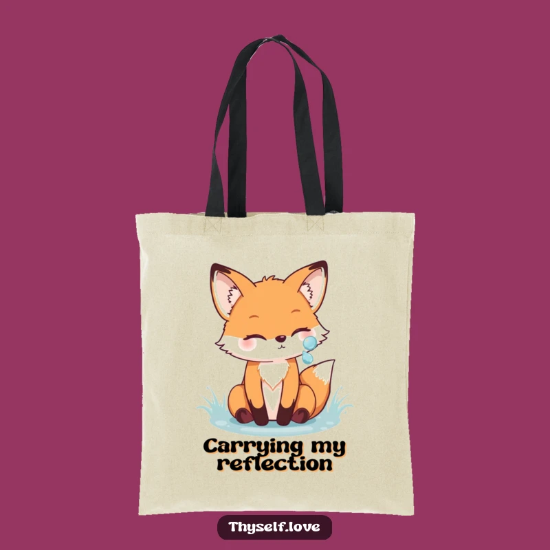 Funny Fox Reflection Tote Bag: Whimsical Accessory for Nature's Charm