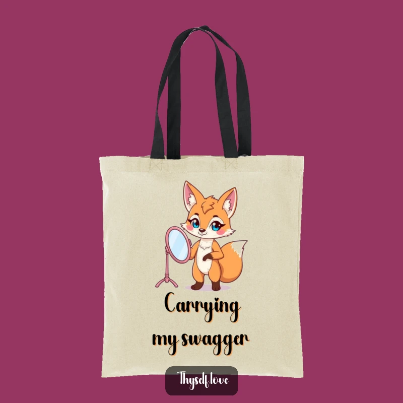 Funny Fox Vanity Mirror Tote Bag: Carry Your Glam in this Cute Bag