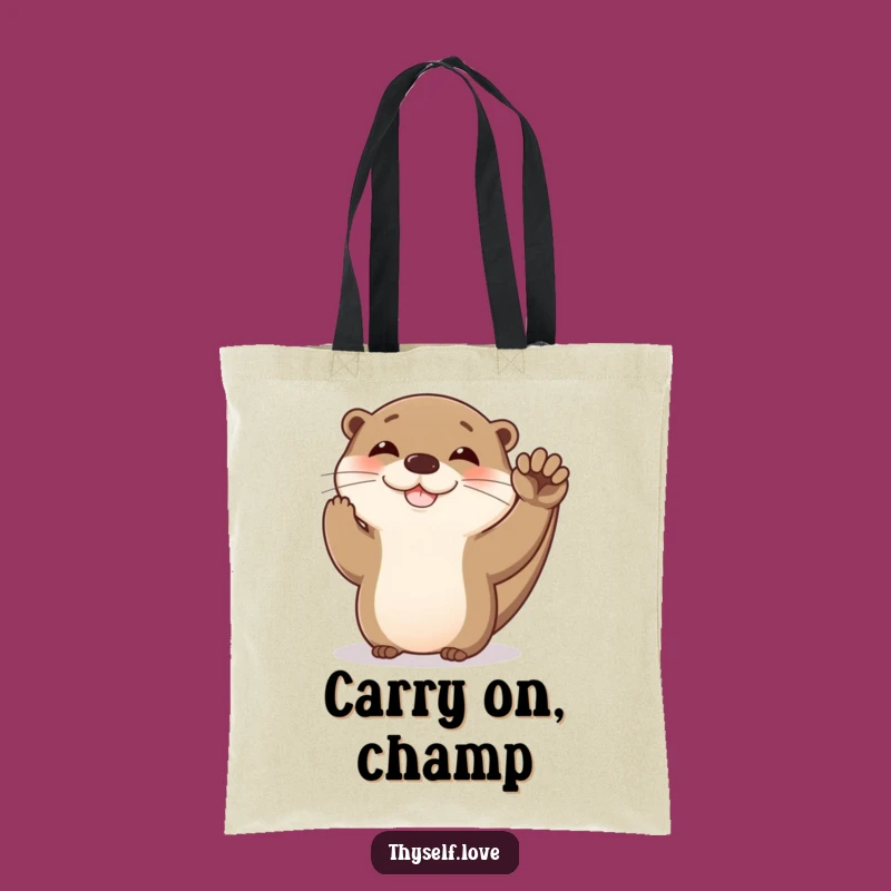 Funny Otter High Five Tote Bag: Hilarious Accessory for Everyday Wins