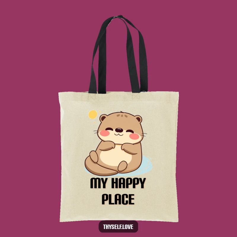 Funny Otter Sunbathing Tote Bag: Chill Otter Style, Practical Funny Gift