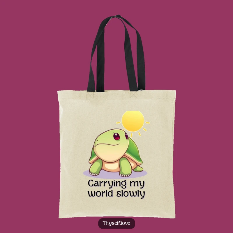 Funny Turtle Tote Bag - Chic Sunbeam Basking Accessory Gift
