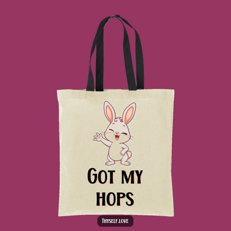 Charming Funny Bunny Tote Bag: Confident Wink - Practical Funny Gift!