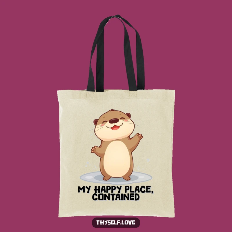 Funny Giggling Otter Tote Bag: Carry Joy with Humorous Aquatic Style Gift